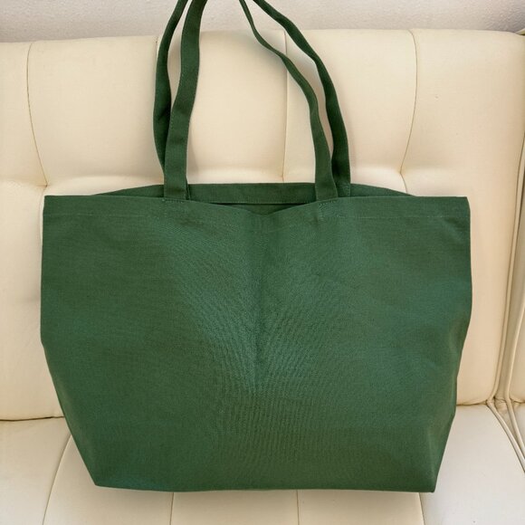 Sézane limited edition Boston Mon Amour olive green cotton canvas tote - NWOT - Picture 2 of 5